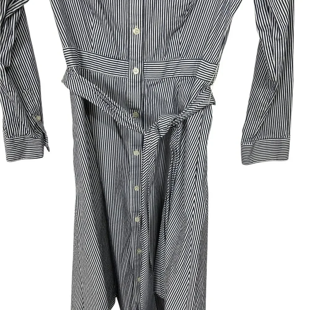 J. Crew Nautical Navy and White Striped Shirt Dress
